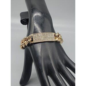 RJ Graziano Pave Bracelet 8" Swarovski Crystal Cuban Link Bling 14.3mm Wide